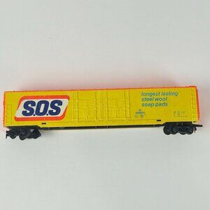 SOS Steel Wool Boxcar HO Scale Model 8.5"x 2" Bright Advertising Billboard Colle